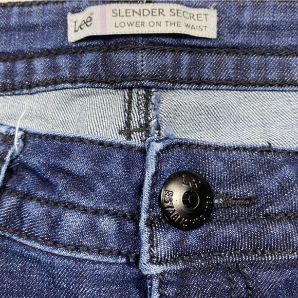 Lee Jeans Womens W33 Blue Embroidered Pockets Slender Secret Wide Leg Ladies - Picture 8 of 9